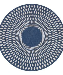 AFK Living Tapis Rond Illusion Bleu Nuit 135x135