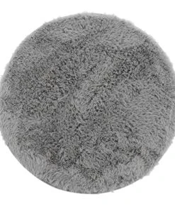Douceur D'Intérieur Tapis Rond Imitation Fourrure Gris D90cm