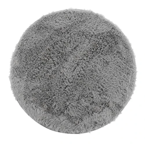 Douceur D'Intérieur Tapis Rond Imitation Fourrure Gris D90cm 3 Douceur D'Intérieur Tapis Rond Imitation Fourrure Gris D90cm