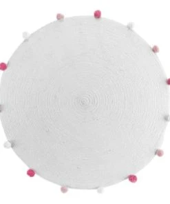 Douceur D'Intérieur Tapis Rond Pompons Rose Dragée D90cm 13 Douceur D'Intérieur Tapis Rond Pompons Rose Dragée D90cm -Boutique KidKraft tapis rond pompons blanc rose d90cm pompomparty 2