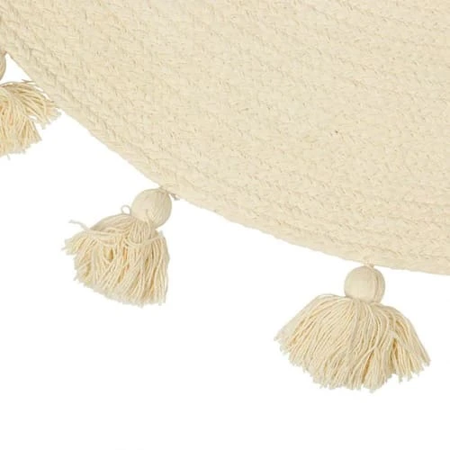 Decoratie Tapis Rond Pompons écru Coton D90cm 3 Decoratie Tapis Rond Pompons écru Coton D90cm – Image 2