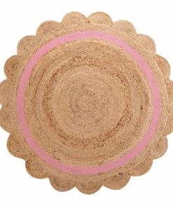 Douceur D'Intérieur Tapis Rond Pompons Jute Polycoton D90cm