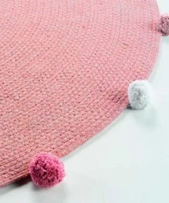 Douceur D'Intérieur Tapis Rond Pompons Rose Dragée D90cm 10 Douceur D'Intérieur Tapis Rond Pompons Rose Dragée D90cm -Boutique KidKraft tapis rond pompons rose dragee d90cm 2