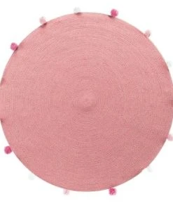 Douceur D'Intérieur Tapis Rond Pompons Rose Dragée D90cm 12 Douceur D'Intérieur Tapis Rond Pompons Rose Dragée D90cm -Boutique KidKraft tapis rond pompons rose dragee d90cm pompomparty 1