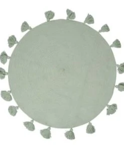 Decoratie Tapis Rond Pompons écru Coton D90cm 12 Decoratie Tapis Rond Pompons écru Coton D90cm -Boutique KidKraft tapis rond pompons vert coton d90cm 1