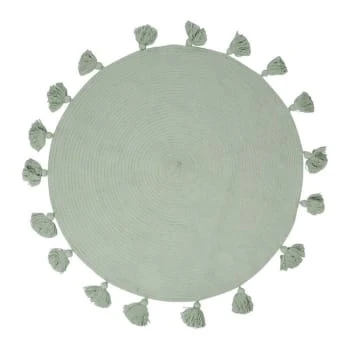 Decoratie Tapis Rond Pompons écru Coton D90cm 7 Decoratie Tapis Rond Pompons écru Coton D90cm – Image 6