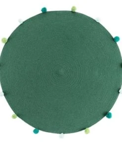 Douceur D'Intérieur Tapis Rond Pompons Gris D90cm -Boutique KidKraft tapis rond pompons vert d90cm pompomparty 2