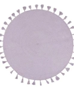 Maisons Du Monde Tapis Rond Tissé Parme à Fil Lurex Et Pompons