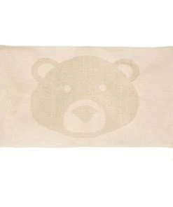 Decoratie Tapis TĂȘte D'ourson En 3d Coton Beige Ficelle 90x60cm