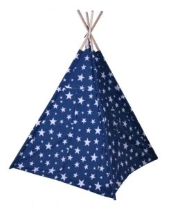 Wadiga Tente De Jeu Pour Enfant Tipi Bleu Avec étoiles Blanches