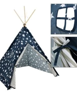 Wadiga Tente De Jeu Pour Enfant Tipi Bleu Avec étoiles Blanches -Boutique KidKraft tente de jeu pour enfant tipi bleu avec etoiles blanches 5