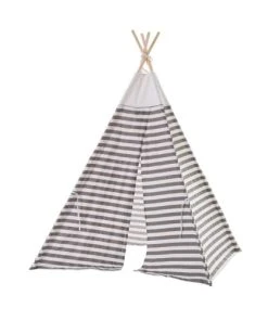 Unimasa Tente De Jeu Pour Enfant Tipi Gris Et Blanc Rayures -Boutique KidKraft tente de jeu pour enfant tipi gris et blanc rayures 2