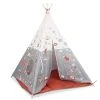 Beeloom Tente Tipi Pour Enfant En Bois Naturel Et Polyester Imperméable Gris -Boutique KidKraft tente tipi pour enfant en bois naturel et polyester impermeable gris