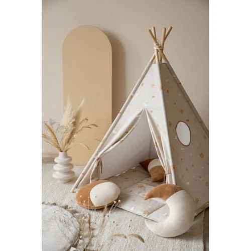 Lignea Kids Tipi Arc-en-ciel En Coton Beige 4 Lignea Kids Tipi Arc-en-ciel En Coton Beige – Image 2