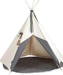 Wookids Tipi Enfant Beige STARS Gris -Boutique KidKraft tipi enfant beige stars gris 3