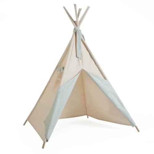 Wookids Tipi Enfant Beige STARS Vert 4 Wookids Tipi Enfant Beige STARS Vert – Image 2