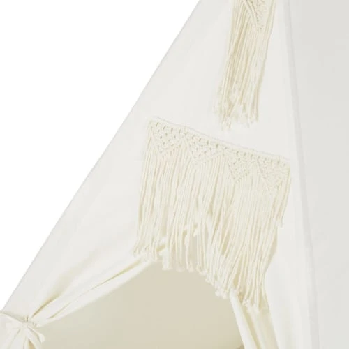 Maisons Du Monde Tipi Enfant En Coton Et Bois De Pin Blanc Avec Tapis 6 Maisons Du Monde Tipi Enfant En Coton Et Bois De Pin Blanc Avec Tapis – Image 4