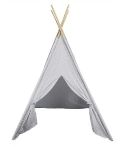 The Home Deco Kids Tipi Enfant En Tissu 160 Cm Little House Taupe Et Blanc -Boutique KidKraft tipi enfant en tissu 160 cm little house taupe et blanc 2