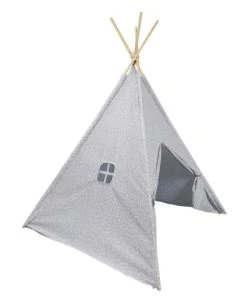 The Home Deco Kids Tipi Enfant En Tissu 160 Cm Little House Taupe Et Blanc