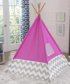 KidKraft Tipi Enfant En Toile Et Bambou Rose -Boutique KidKraft tipi enfant en toile et bambou rose 4