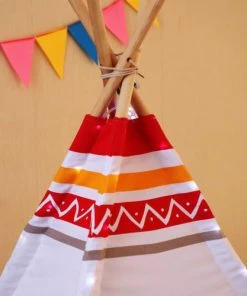 Sunny Tipi Pour Enfant Rouge Et Blanc Lumineux Avec LED 9 Sunny Tipi Pour Enfant Rouge Et Blanc Lumineux Avec LED -Boutique KidKraft tipi pour enfant rouge et blanc lumineux avec led 2