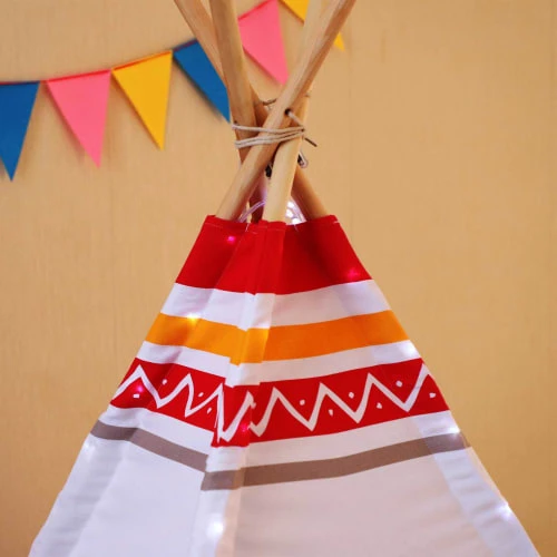 Sunny Tipi Pour Enfant Rouge Et Blanc Lumineux Avec LED 5 Sunny Tipi Pour Enfant Rouge Et Blanc Lumineux Avec LED – Image 3