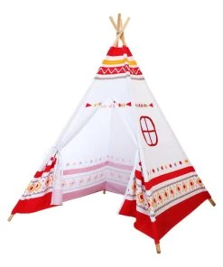 Sunny Tipi Pour Enfant Rouge Et Blanc Lumineux Avec LED
