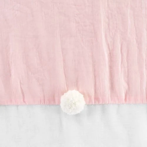 Douceur D'Intérieur Voilage à Pompons Colorés Polyester Blanc/rose 240x140cm 6 Douceur D'Intérieur Voilage à Pompons Colorés Polyester Blanc/rose 240x140cm – Image 4