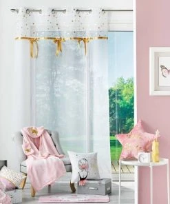 Douceur D'Intérieur Voilage Sable Top Métallisé Nœuds 140x240cm -Boutique KidKraft voilage sable top metallise noeuds 140x240cm 2