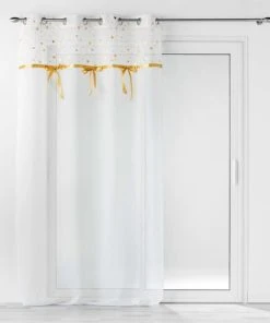 Douceur D'Intérieur Voilage Sable Top Métallisé Nœuds 140x240cm